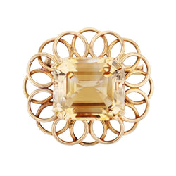 Broche VINTAGE Fleur en or jaune et citrine - Castafiore