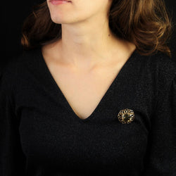 Broche VINTAGE Fleur en or jaune et citrine - Castafiore