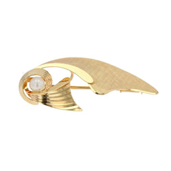 Broche VINTAGE Noeud en or jaune et perle - Castafiore