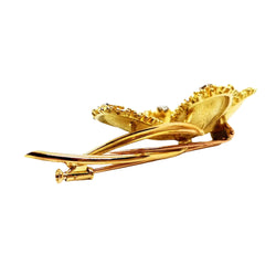 Broche Vintage Or jaune Rubis - Castafiore