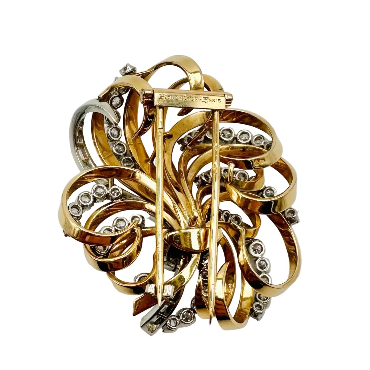 Broche/Pendentif et Collier BOUCHERON en platine, or rose, or jaune et diamants - Castafiore