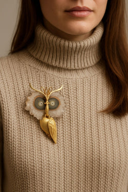 Broche/pendentif hiboux époque 1950/1960