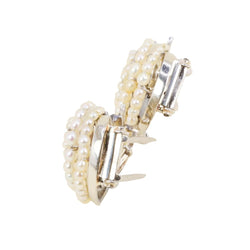 Broches Clips en or blanc et perles - Castafiore