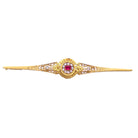 BROCHETTE ISABELINE en or avec diamants et rubis - Castafiore