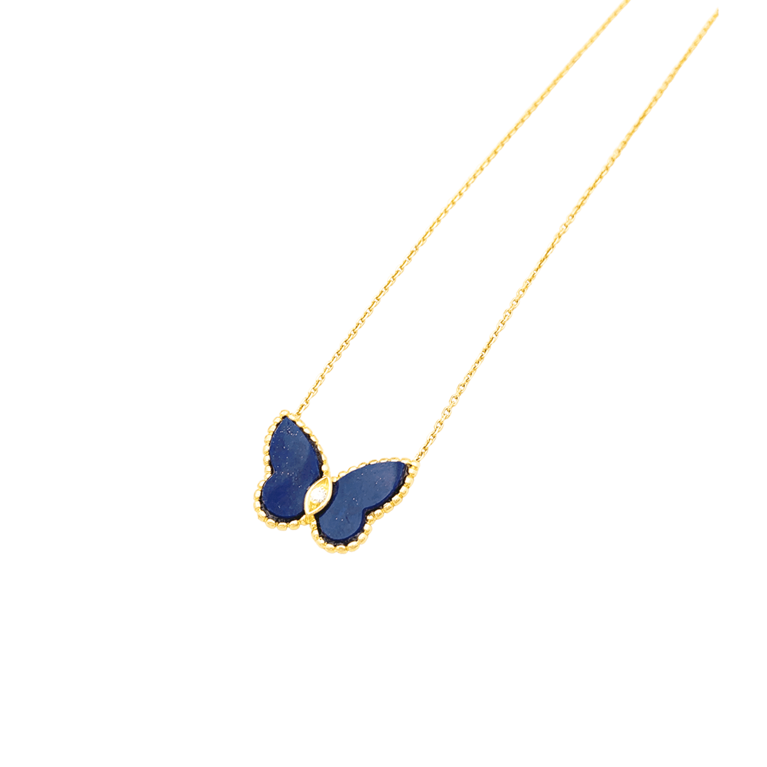 Collier Van Cleef & Arpels, "Papillon", or jaune et lapis-lazuli.