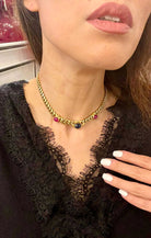 Bulgari 1970' Ruby Sapphire Diamond Curb Link Necklace - Castafiore