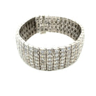 Bulgari Art Deco 30 Carat Diamond Engraved Platinum Tennis Bracelet - Castafiore