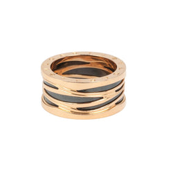 BULGARI - Bague B.zero1 Design Legend Z. HADID Genderless, or rose et céramique - Castafiore