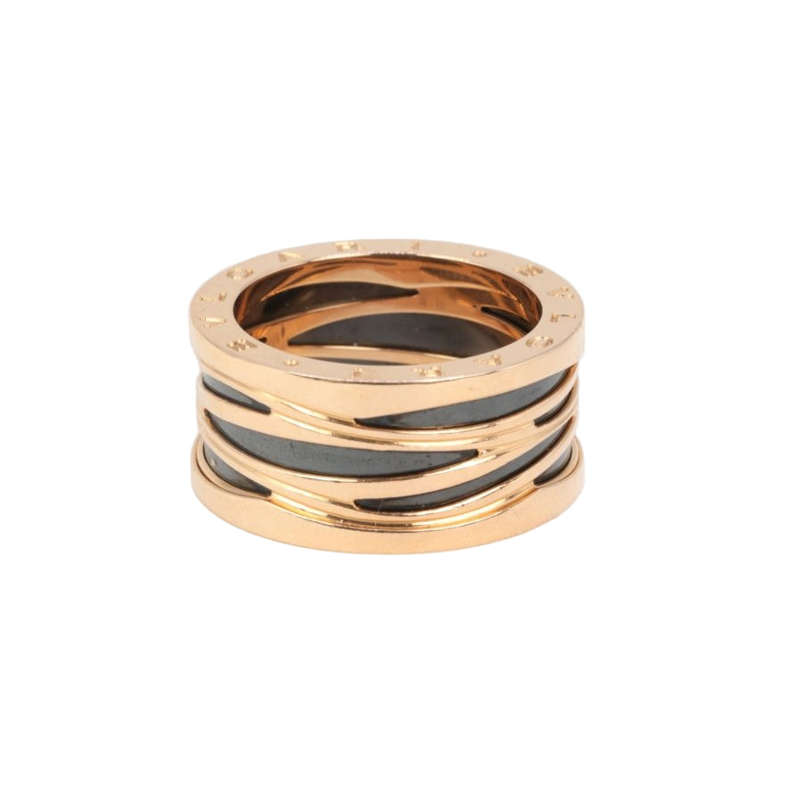 BULGARI - Bague B.zero1 Design Legend Z. HADID Genderless, or rose et céramique - Castafiore
