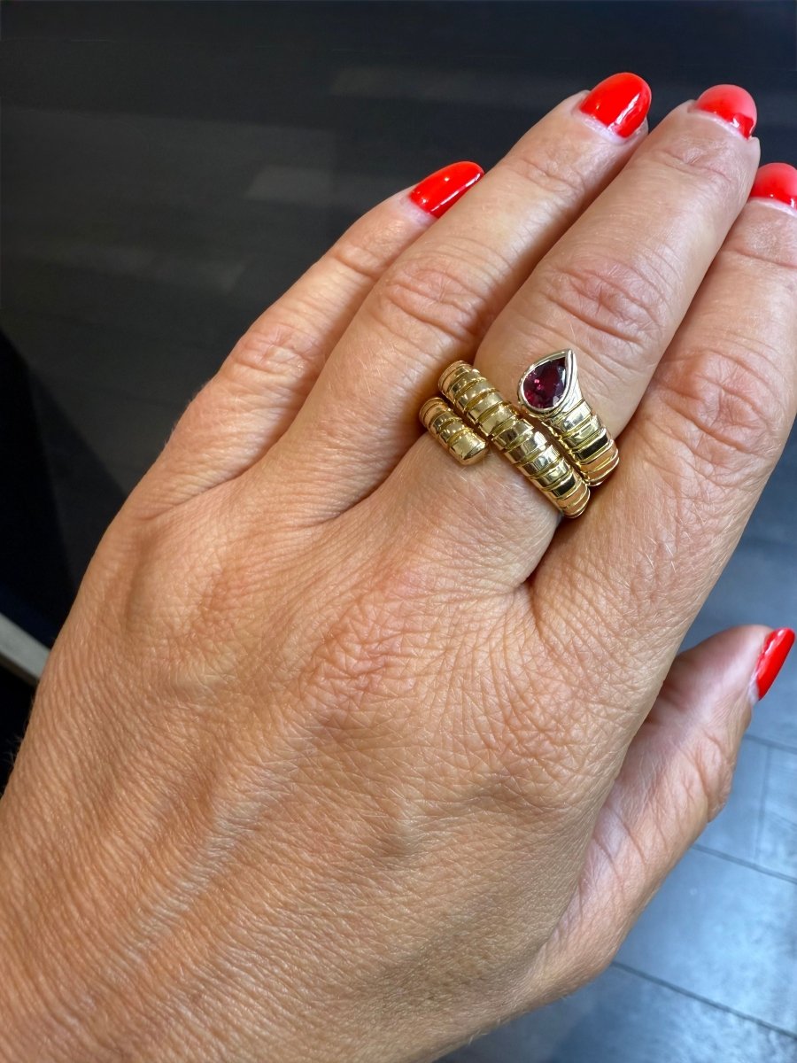 Bulgari - Bague Serpenti Or jaune et Tourmaline