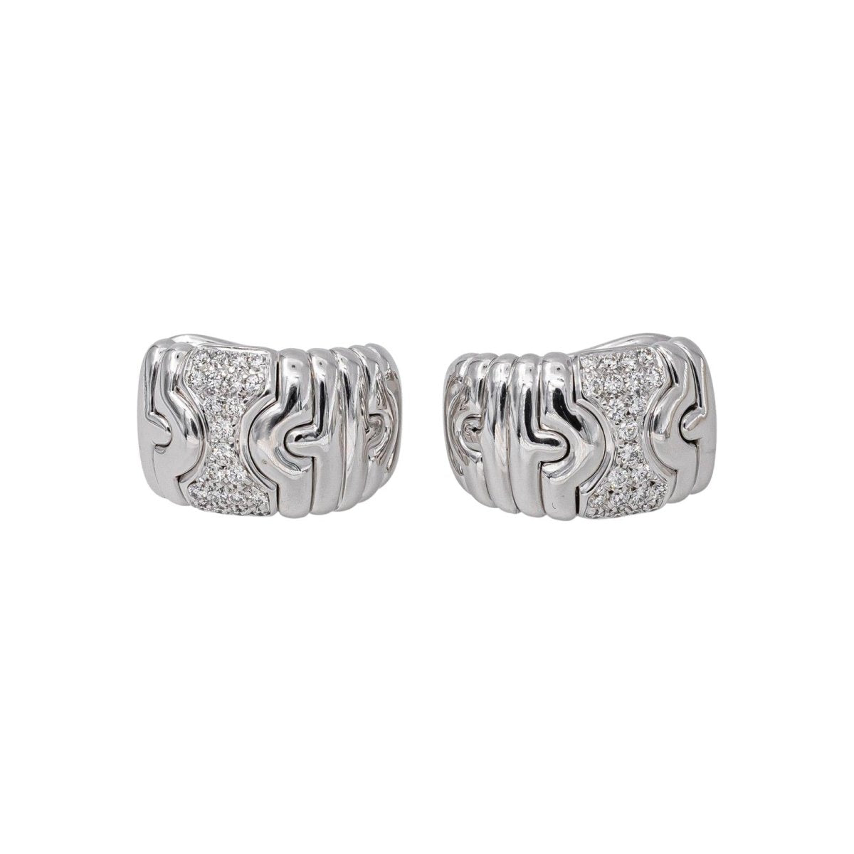 Bulgari Boucles d'oreilles Parentesi Or blanc Diamant - Castafiore