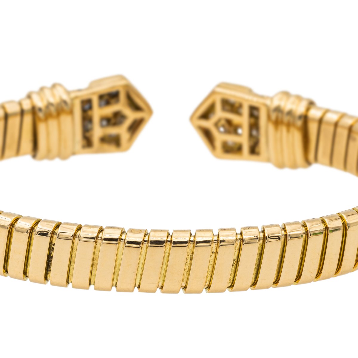 Bulgari Bracelet Maille tubogas Or jaune Diamant - Castafiore