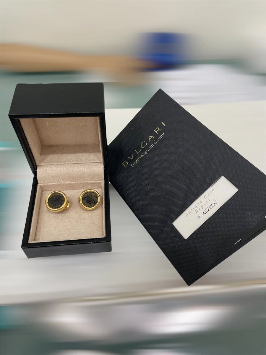 Bulgari Certified Monete Gold Rare Ancient Coin Earrings - Castafiore
