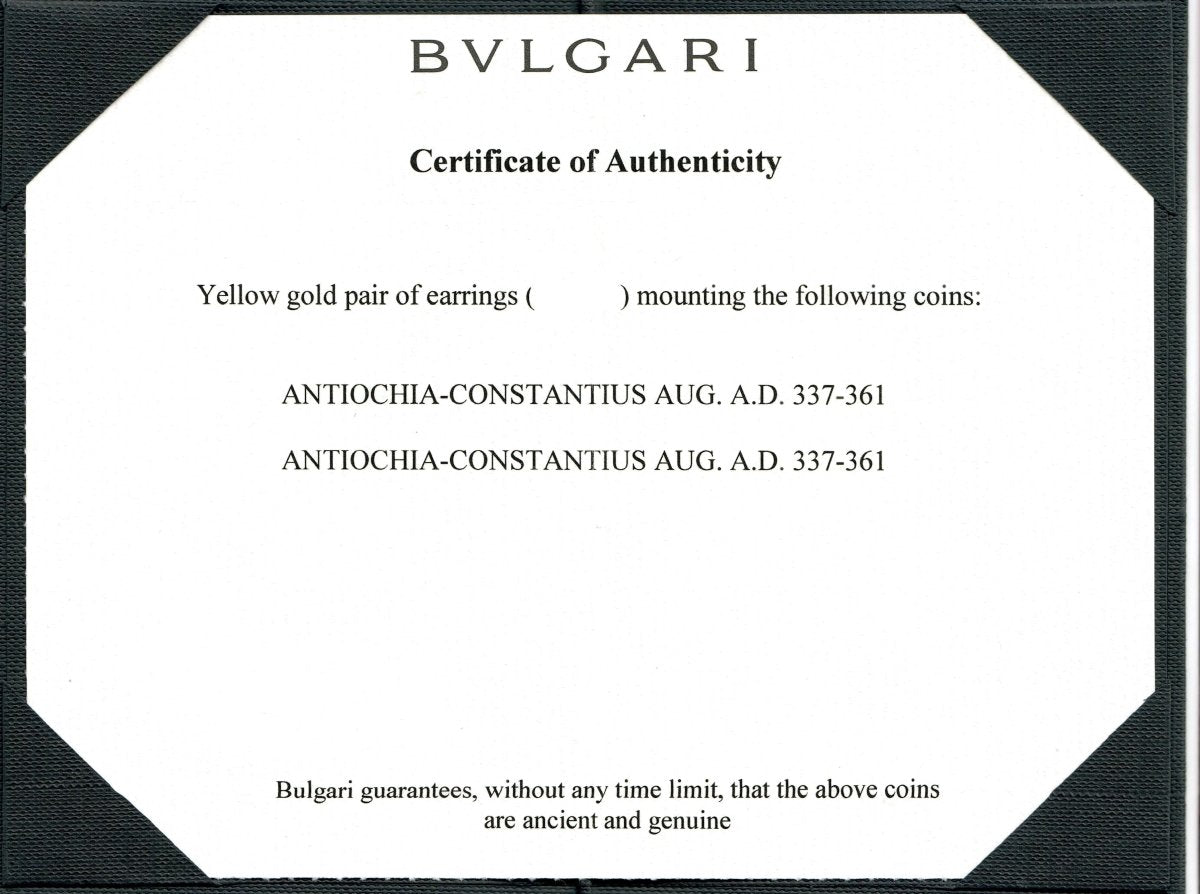Bulgari Certified Monete Gold Rare Ancient Coin Earrings - Castafiore