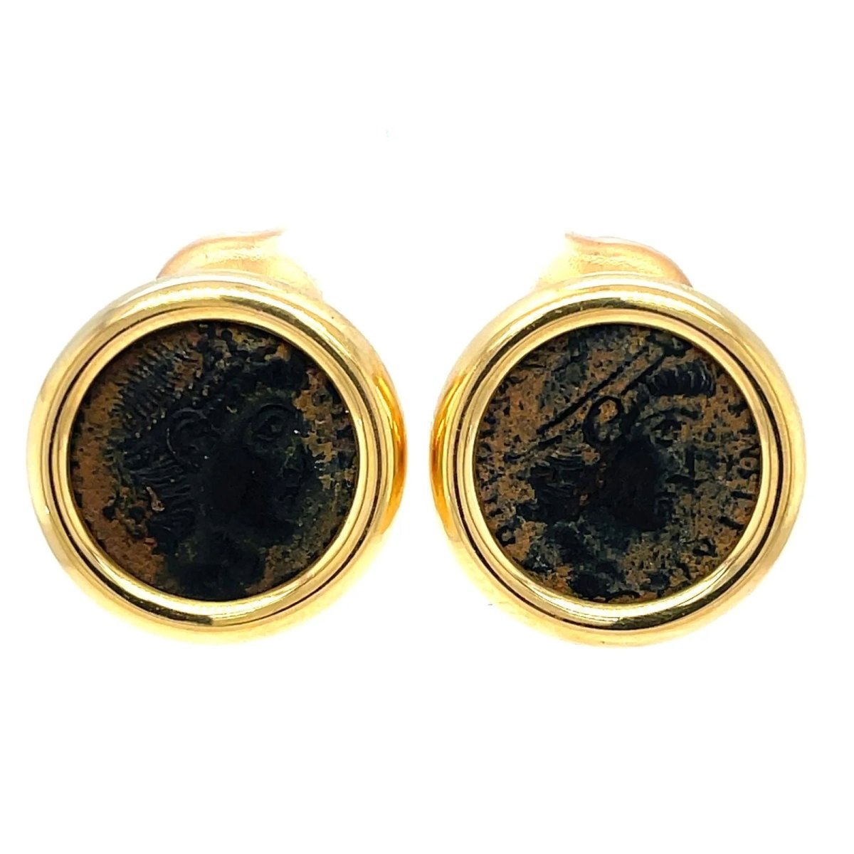 Bulgari Certified Monete Gold Rare Ancient Coin Earrings - Castafiore