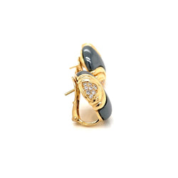 Bulgari Diamond Hematite 18 Karat Yellow Gold Earrings - Castafiore