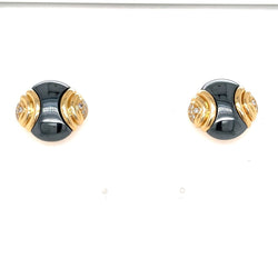 Bulgari Diamond Hematite 18 Karat Yellow Gold Earrings - Castafiore