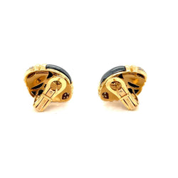 Bulgari Diamond Hematite 18 Karat Yellow Gold Earrings - Castafiore