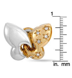 Bulgari Farfalle Diamond White and Yellow Gold Butterfly Clip - On Earrings - Castafiore