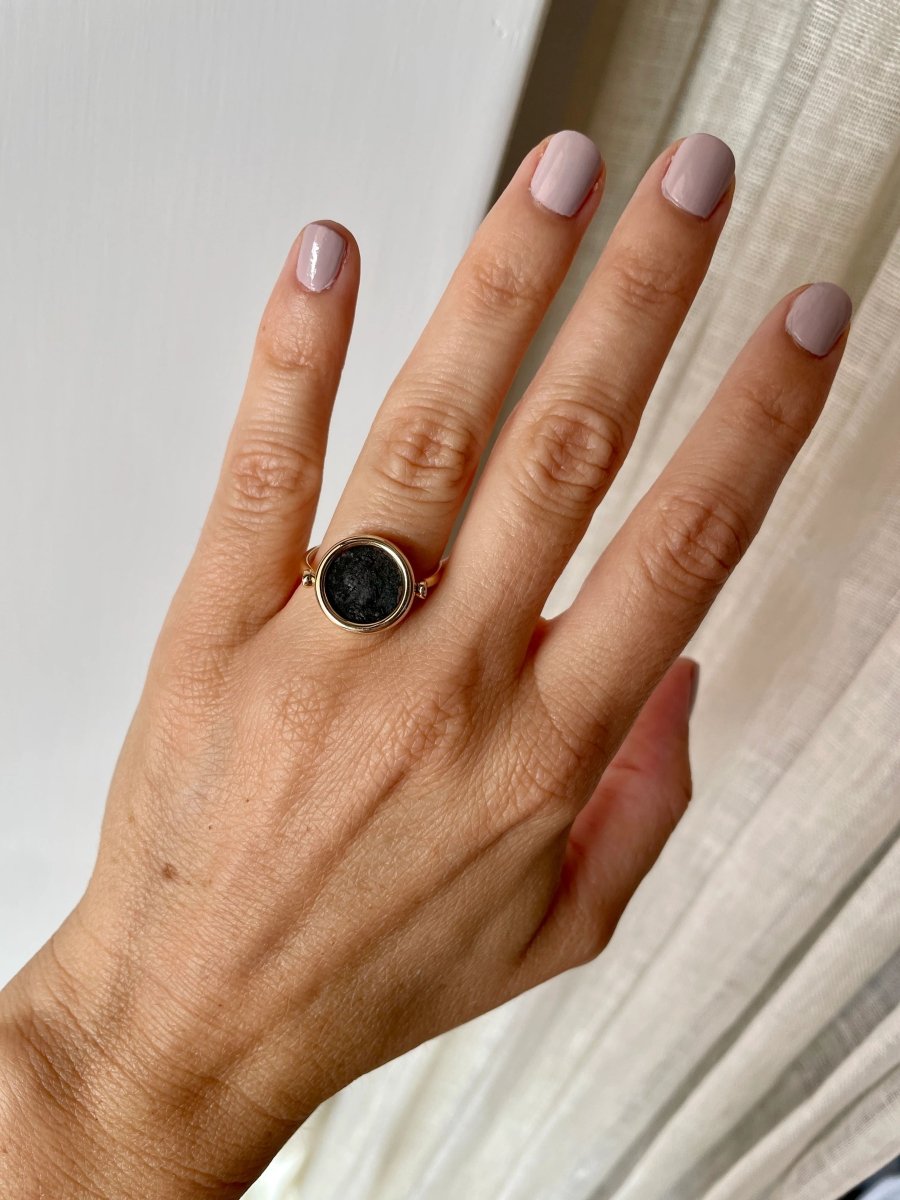 Bulgari Monete Ancient Coin Gold Flip Ring - Castafiore