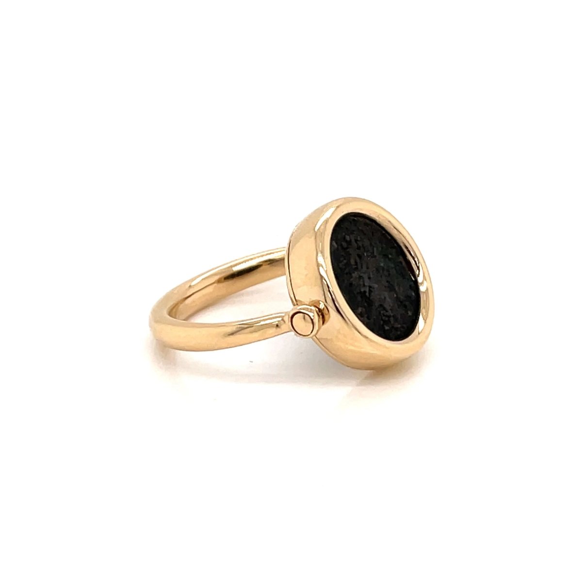 Bulgari Monete Ancient Coin Gold Flip Ring - Castafiore