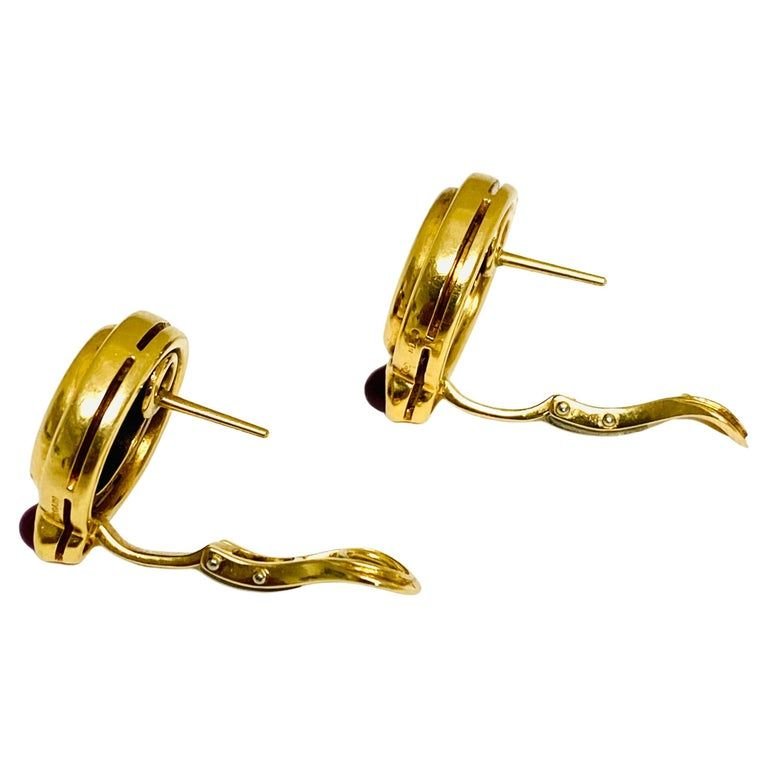 Bulgari Monete Ruby Gold Rare Ancient Silver Coin Earrings - Castafiore