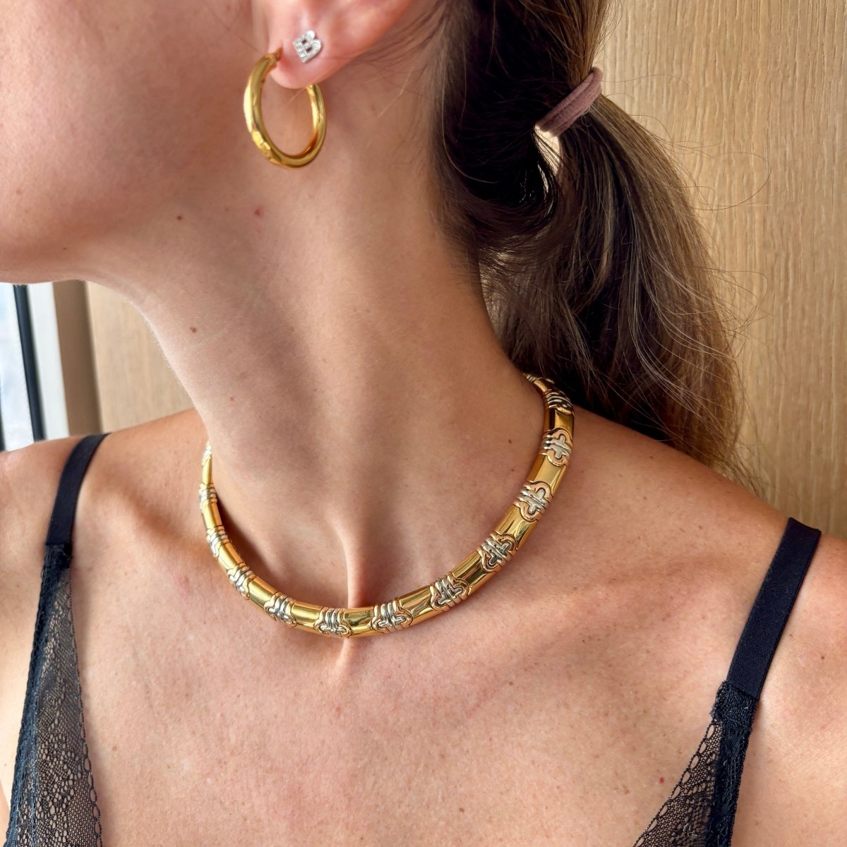 Bulgari Parentesi Three Color Gold Necklace - Castafiore