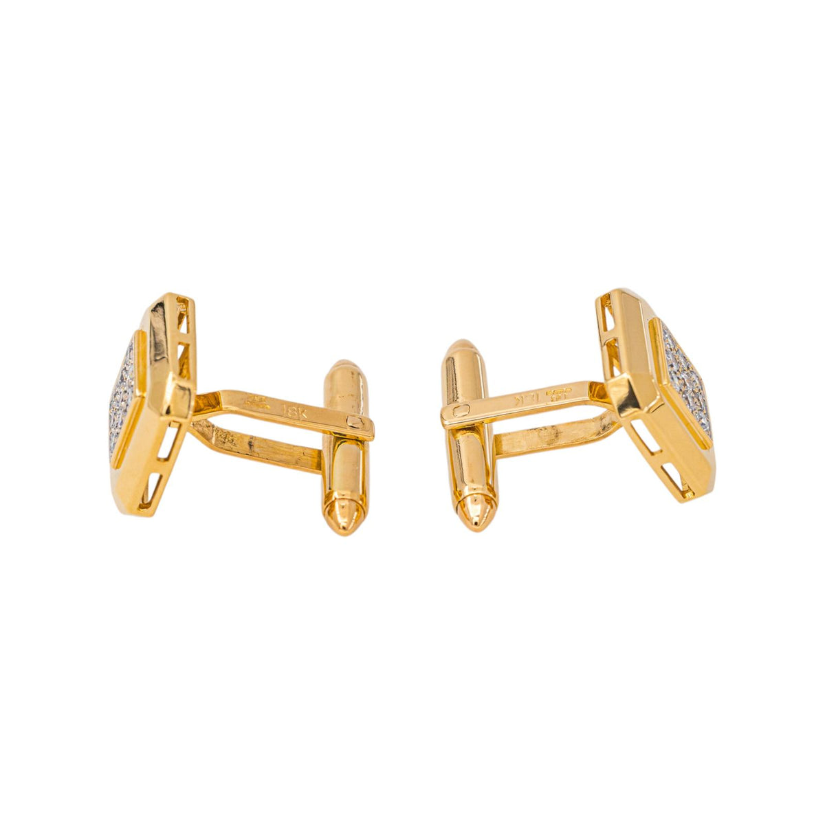 Boutons de manchette Or jaune Diamant