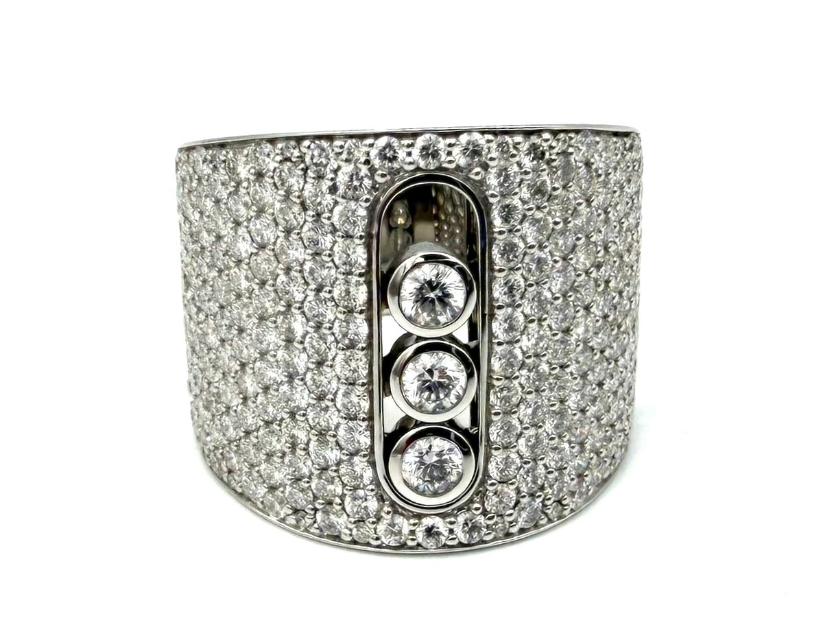 Bague MESSIKA Move Joaillerie Pavée en or blanc et diamants