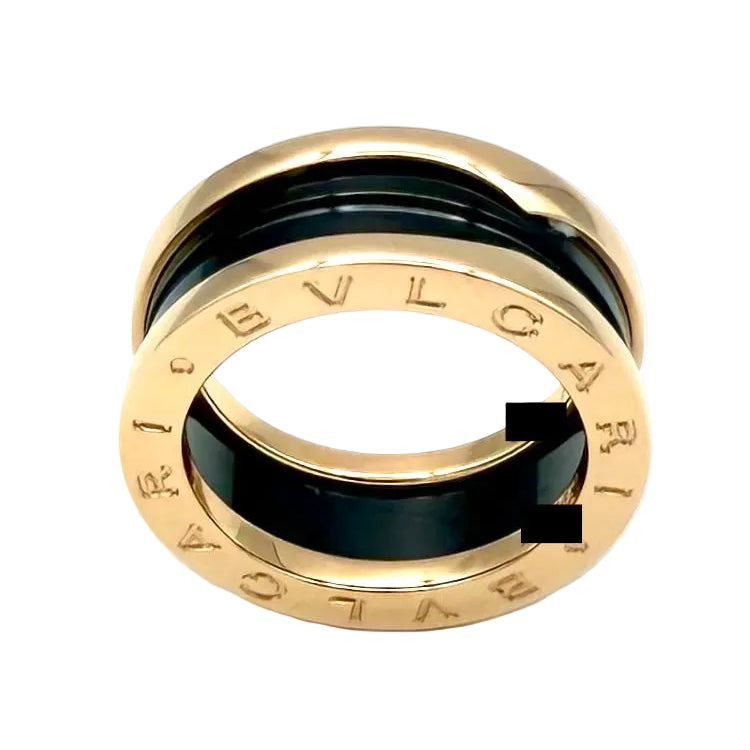 BULGARI "B.Zero1" Band Ring in rose gold and ceramic