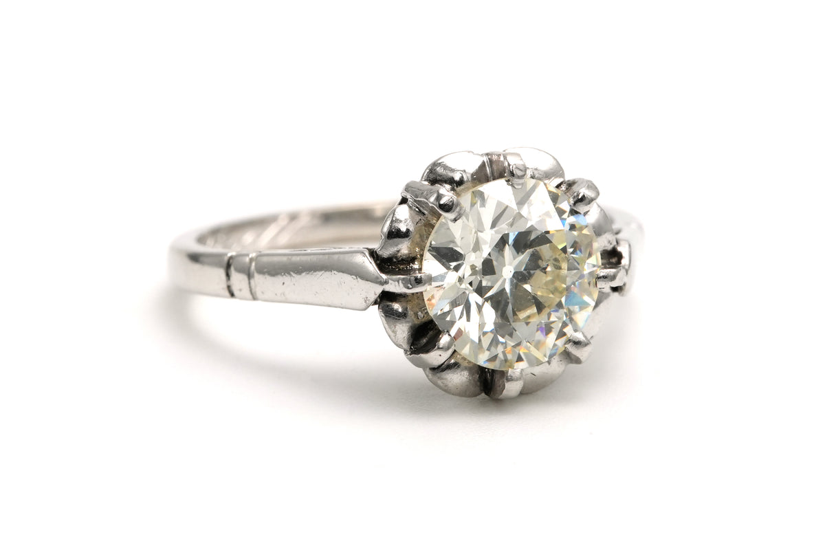 White Gold Solitaire Ring with Diamond
