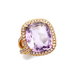 Entourage Ring in Rose gold, Amethyst and Diamonds