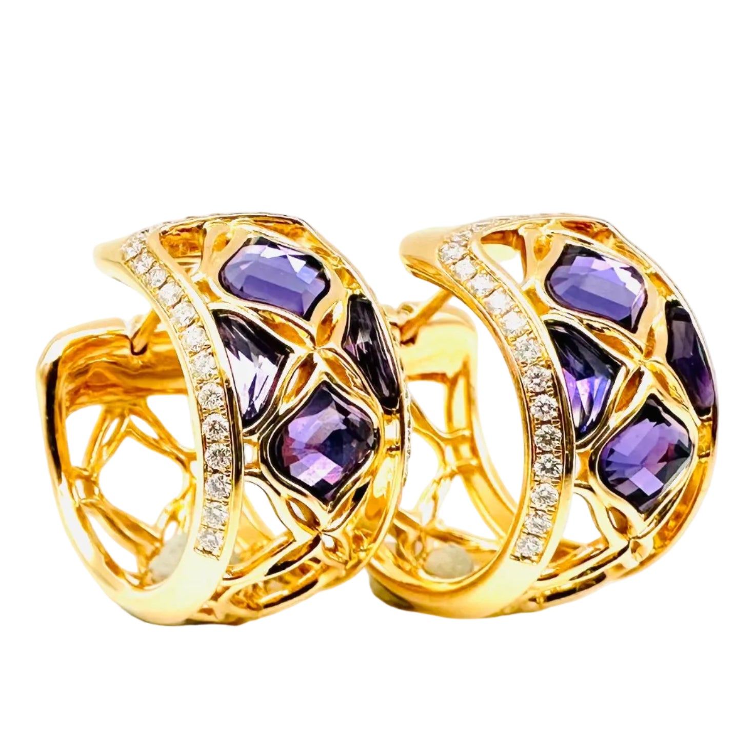 CHOPARD "Impériale" Hoop Earrings in rose gold, Amethysts, and Diamonds
