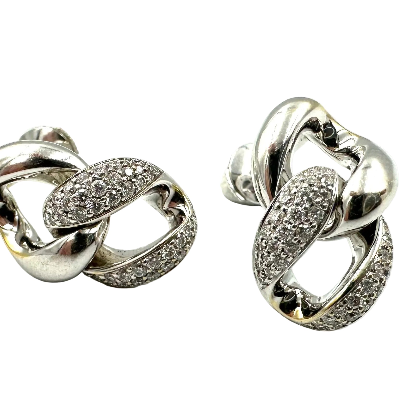 MESSIKA "Link" pendant earrings in white gold and diamonds