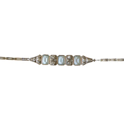 Bracelet en or blanc, aigues-marines et diamants