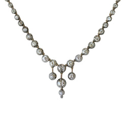 Collier Rivière en or jaune, or rose, argent et diamants