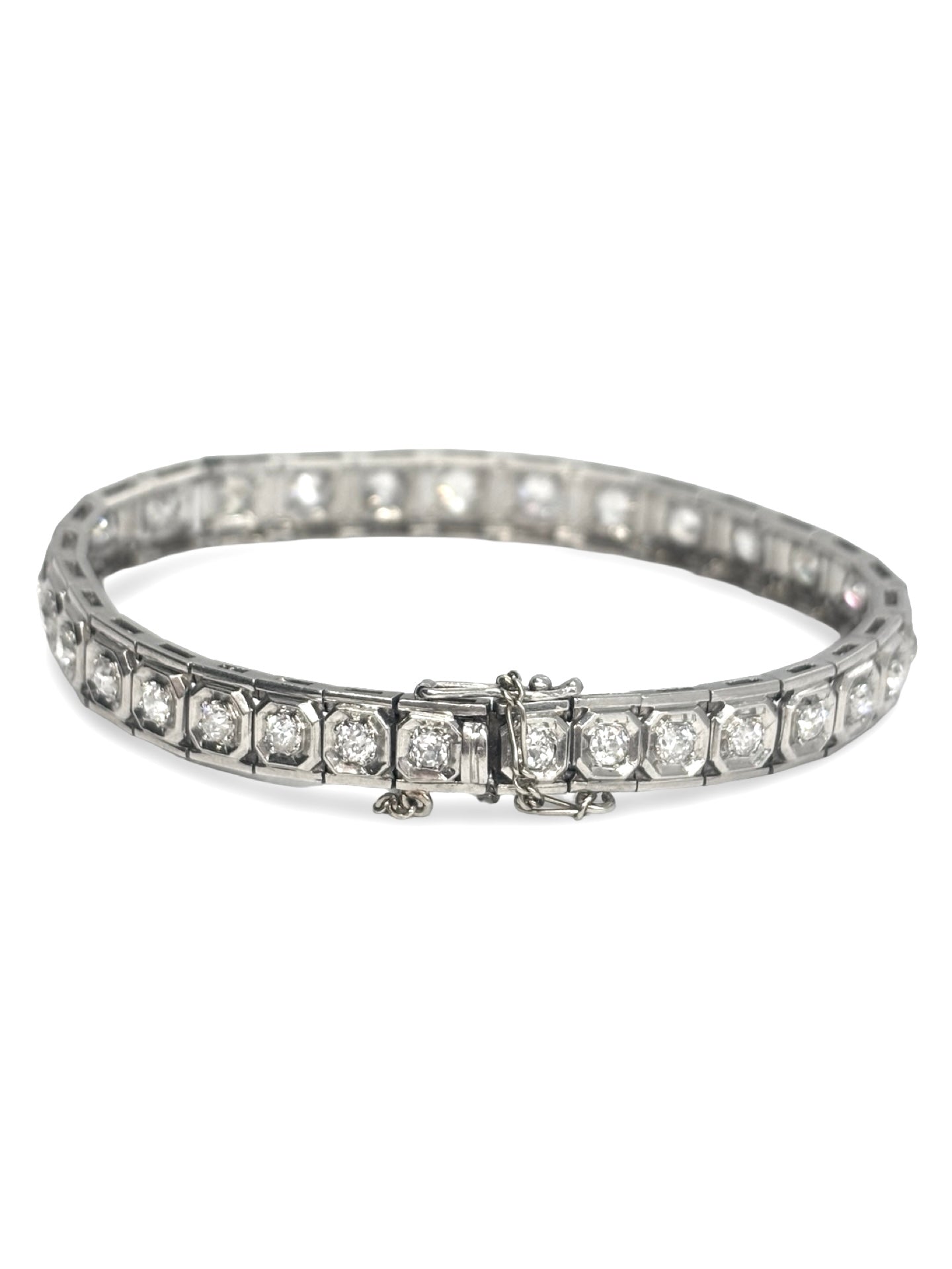 "Ligne" Bracelet in White Gold and Diamonds