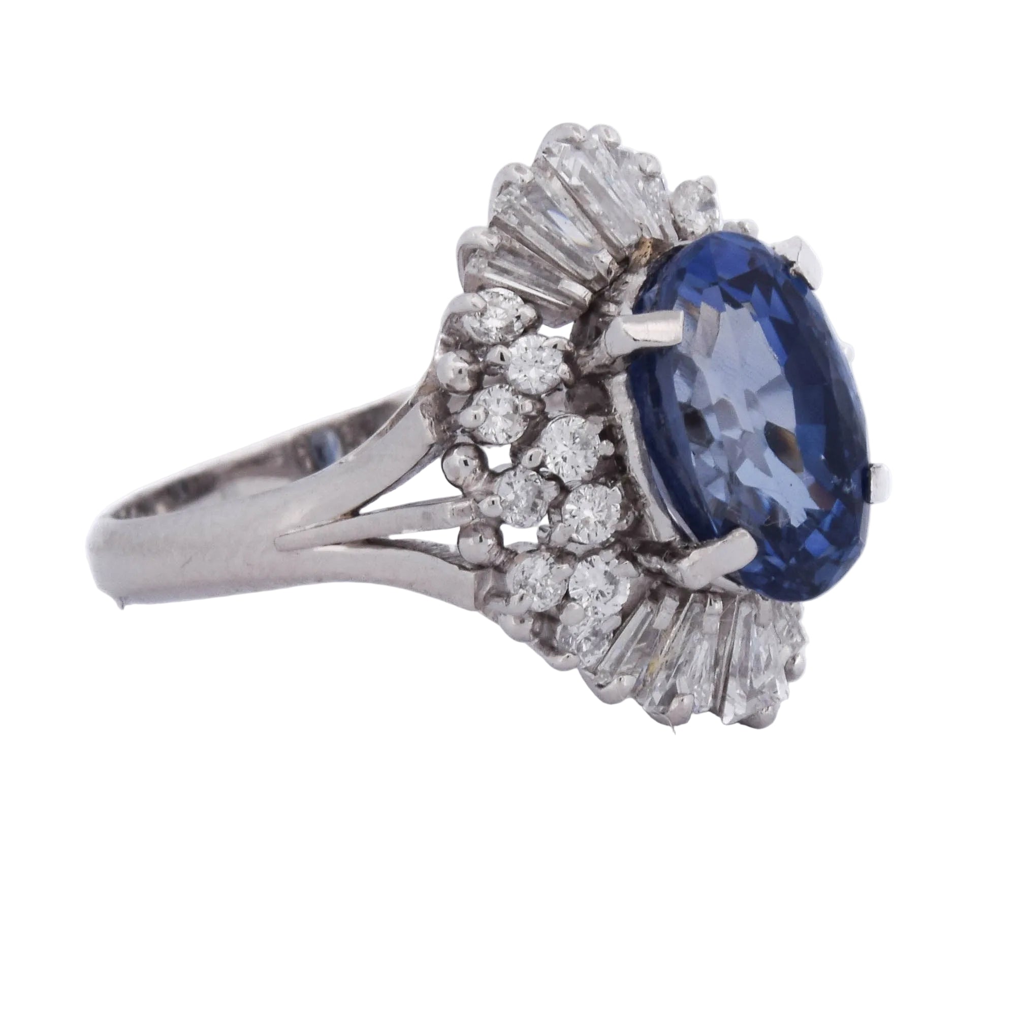 Entourage Ring in Platinum, Sapphire, and Diamonds