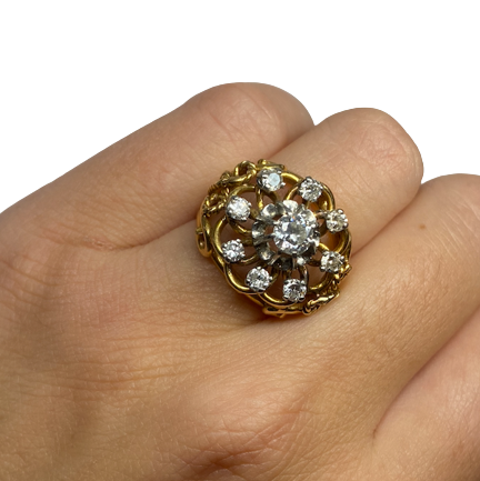 Yellow Gold and Diamond Dome Ring