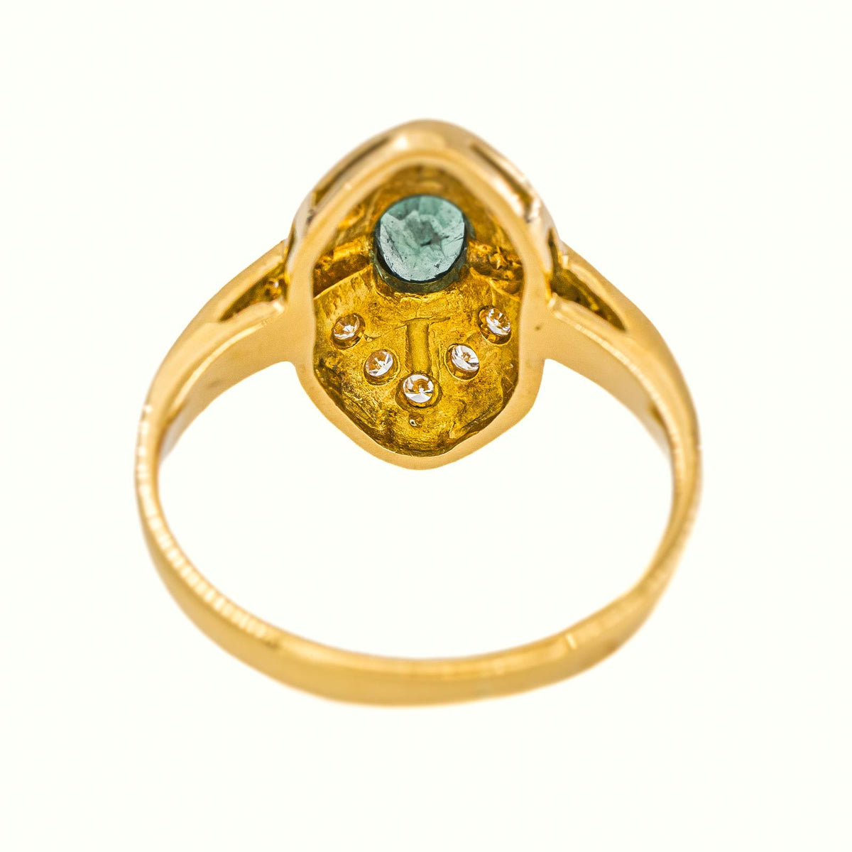 Marquise Ring in Yellow Gold with an Emerald