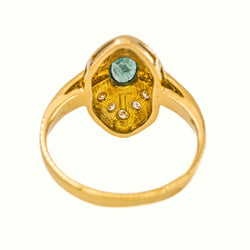 Marquise Ring in Yellow Gold with an Emerald