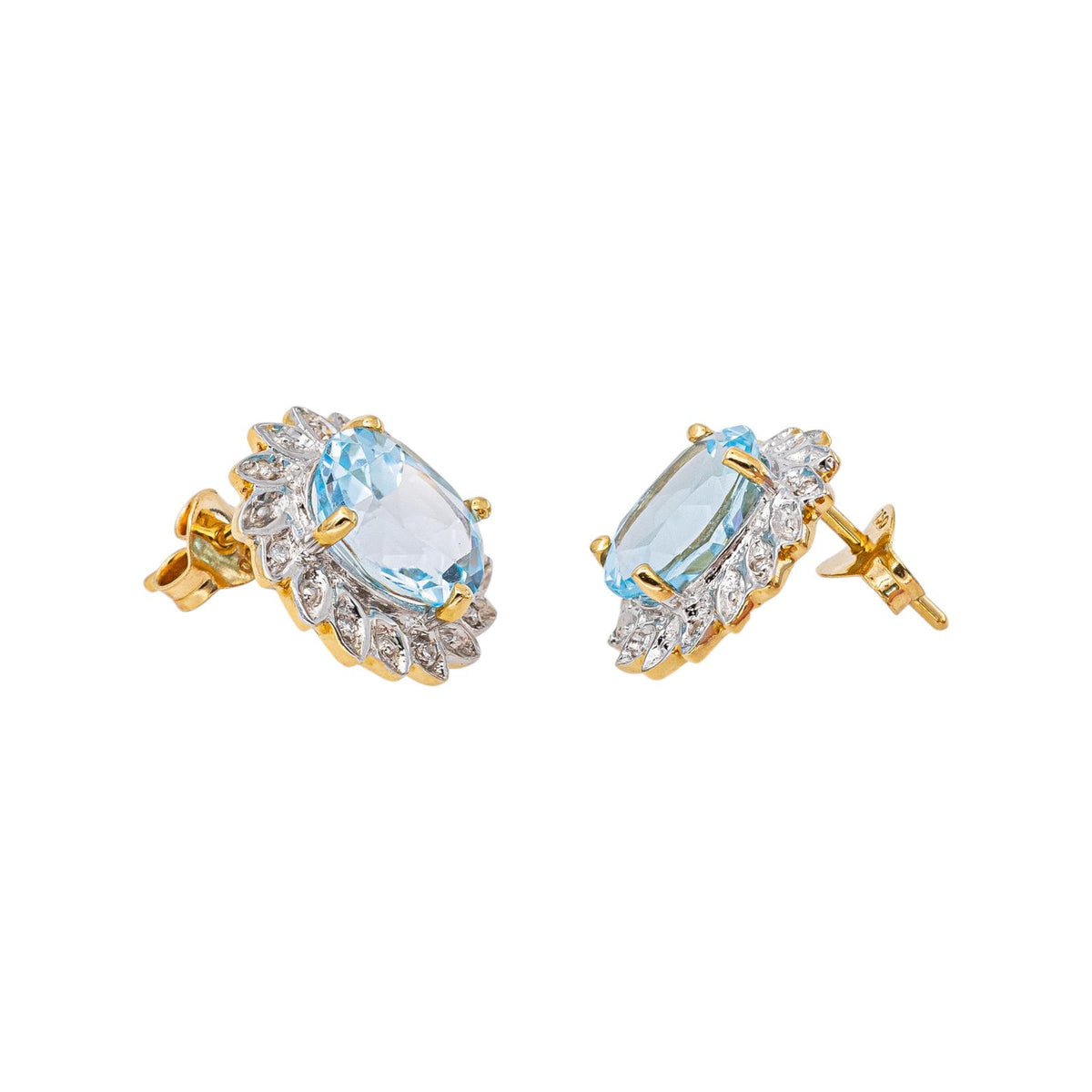Yellow Gold Topaz Stud Earrings