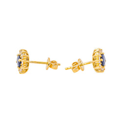 Yellow Gold Sapphire Stud Earrings