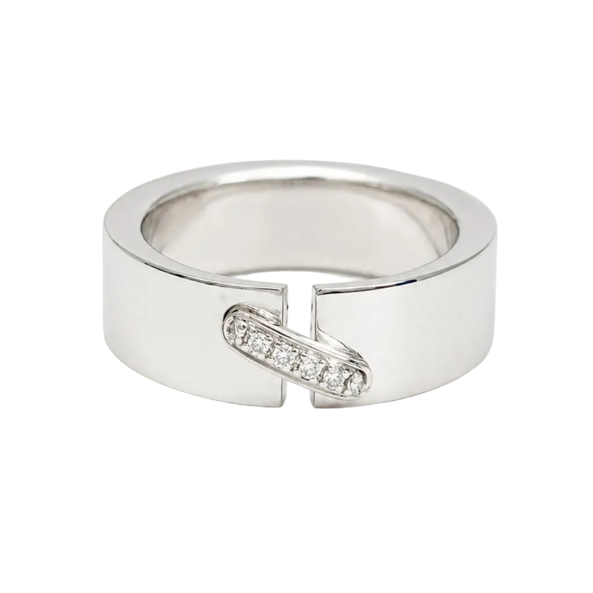 CHAUMET "Liens" Band Ring in white gold and diamonds