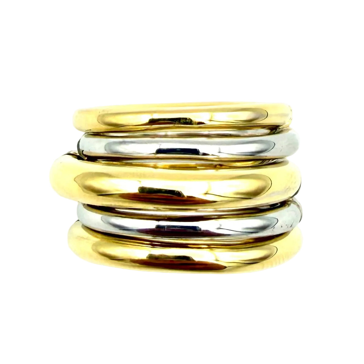 POMELLATO "Tubolare" Ring in white gold and yellow gold