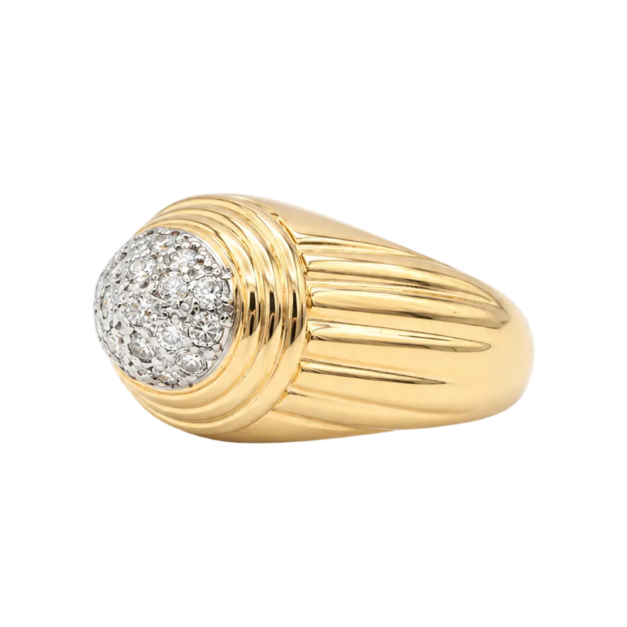 Yellow Gold and Diamond Dome Ring