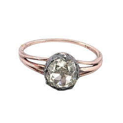 Solitaire Ring in Rose Gold, Silver, and Diamond