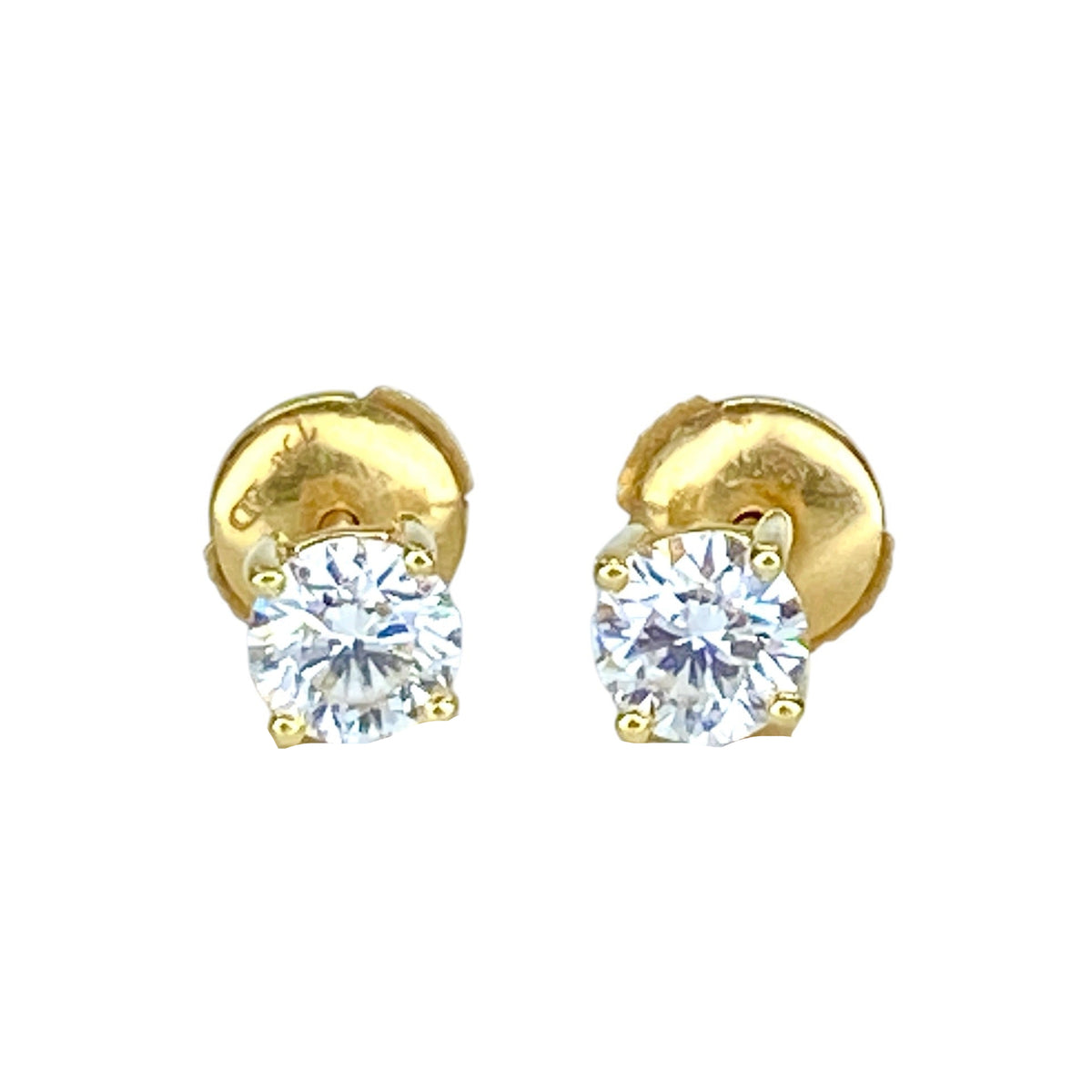 Yellow Gold and Diamond Stud Earrings