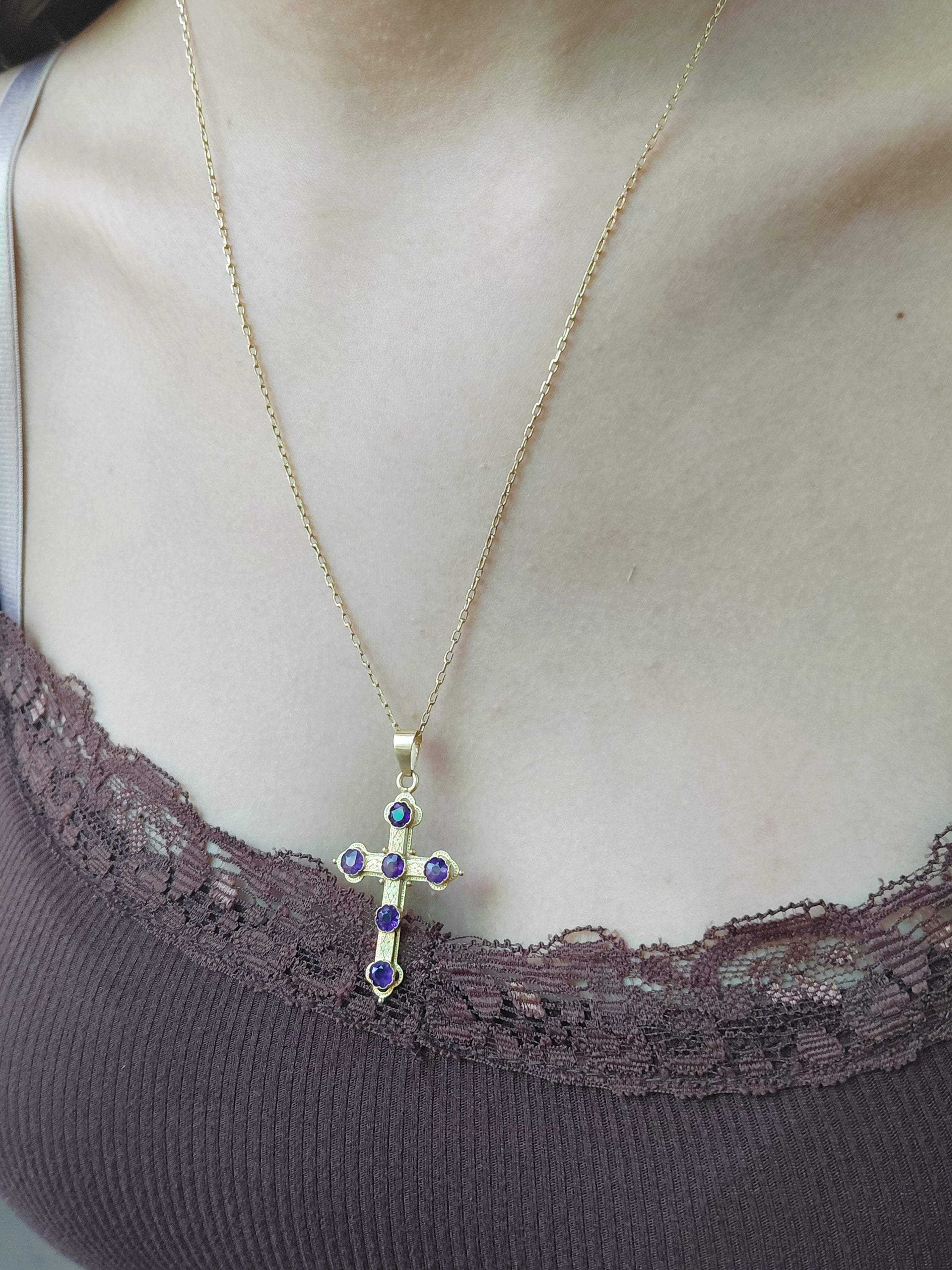 Gold and Amethyst Cross