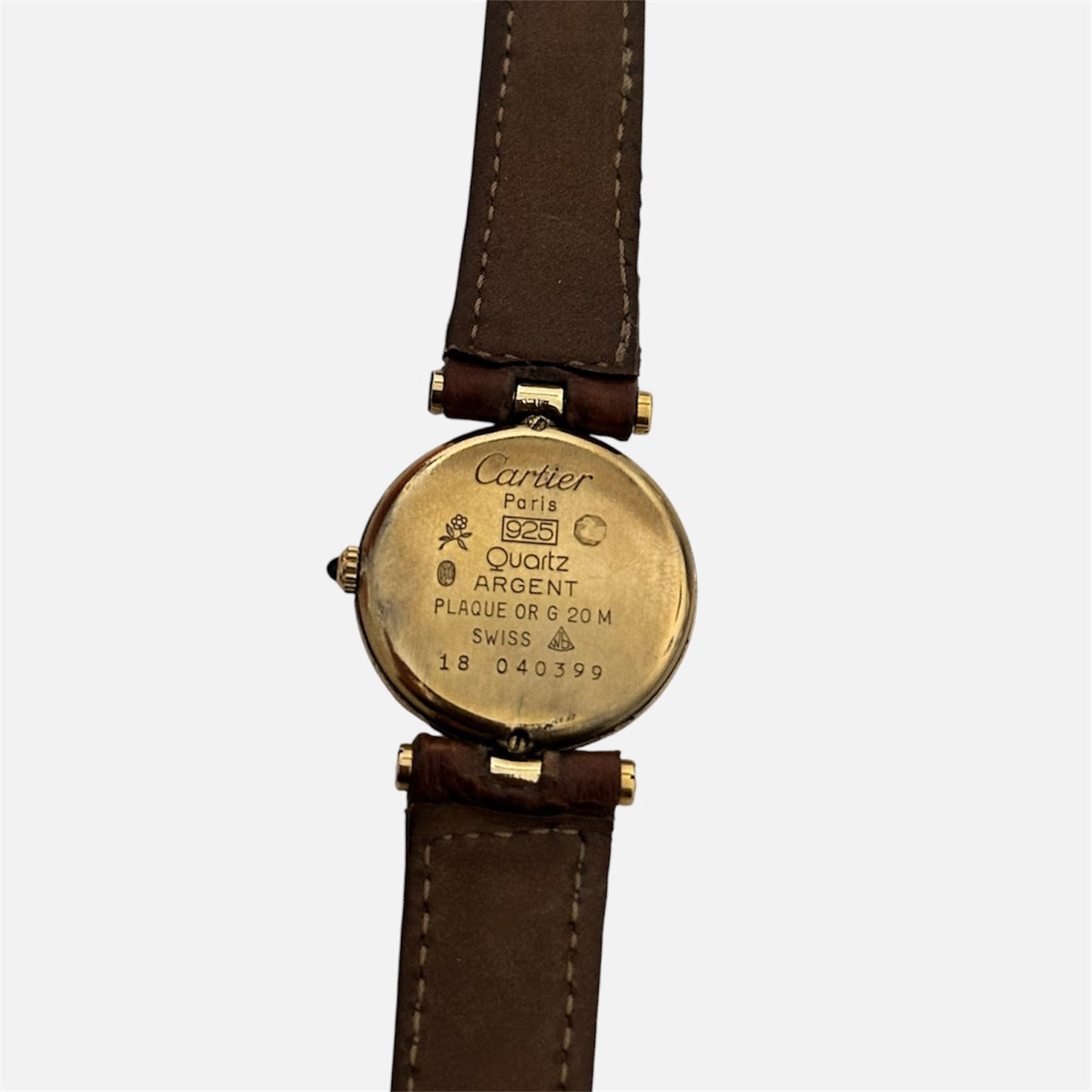 Montre CARTIER Must Ronde en vermeil et cuir